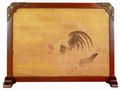 Maruyama Okyo: Wandschirm mit Darstellung eines Hahns und einer Henne