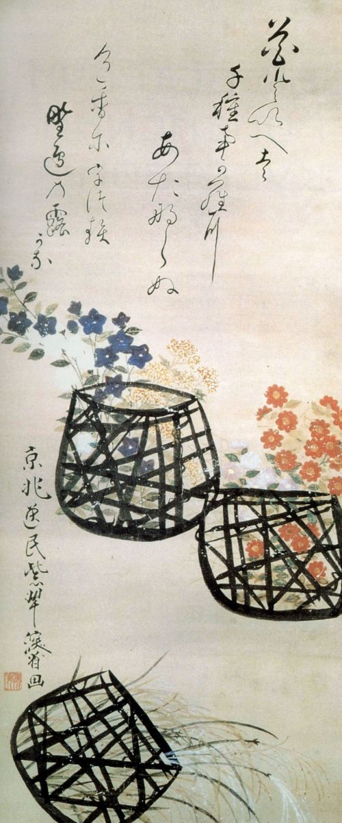Ogata Kenzan: Krbe mit Blumen