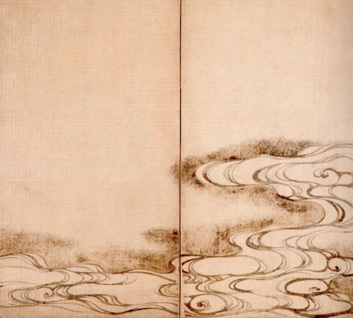 Ogata Korin: Zweiteiliger Wandschirm: Flussstrom