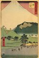 Utagawa Hiroshige: Aus der Serie Dreiundfnfzig Stationen der Tokaido-Strae: Hara, Aussicht auf den Fuji-Berg von der Seite des Ashitakayama-Berges