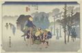 Utagawa Hiroshige: Aus der Serie Dreiundfnfzig Stationen der Tokaido-Strae: Morgennebel in Mishima