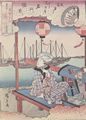 Utagawa Hiroshige: Aus der Serie »Genjis Sehnsuchtsblicke nach Edo«: Mond ber der Takanawa-Bucht