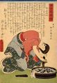 Utagawa Kunisada I.: Aus der Serie »Lebensdarstellungen berühmter Frauen aus alten Zeiten und von heute«: Kesa-gozen