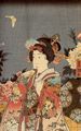 Utagawa Kunisada I.: Genji-e (Darstellung aus dem Roman »Genji Monogatari«); das rechte Blatt des Tryptichons