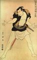 Utagawa Toyokuni: Aus der Serie Darstellungen von Schauspielern auf der Bhne: Masatsuya (Otani Oniji II.) in der Rolle von Edobeya