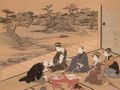 Utagawa Toyokuni: Gesellschaft auf der Veranda