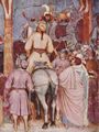 Altichiero da Zevio: Kreuzigung Christi, Detail: Der Hauptmann unter dem Kreuz