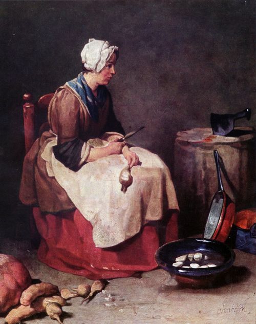 Chardin, Jean-Baptiste Simon: Die Rbenputzerin
