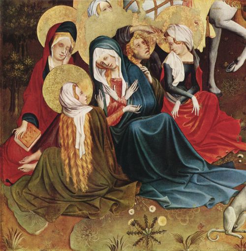 Meister Francke: Thomasaltar, Fragment der Mitteltafel, Szene: Die Frauen unter dem Kreuz
