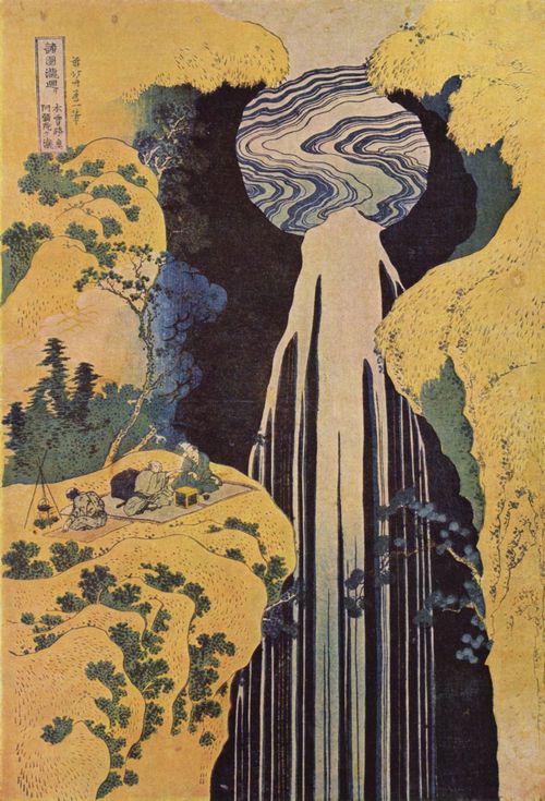 Hokusai, Katsushika: Der Wasserfall von Amida hinter der Kiso-Straße (aus der Serie: Wasserfälle in den Provinzen)