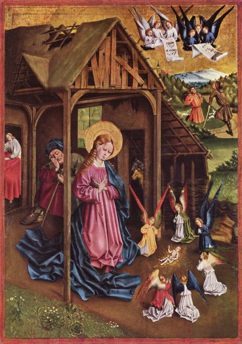 Koerbecke, Johann: Marienfelder Altar, linker Flügel innen unten links: Geburt Christi