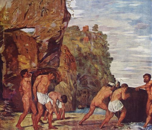 Mares, Hans von: Fresko in Neapel, Ausfahrt der Fischer, Detail