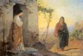 Ge, Nikolaj Nikolajewitsch: Maria, Lazarus' Schwester begrt Jesus Christus bei seinem Besuch in ihrem Haus
