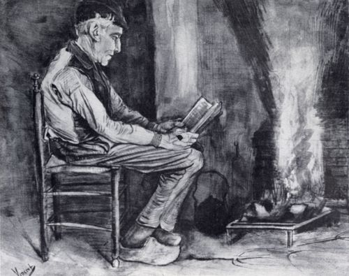 Gogh, Vincent Willem van: Lesender Mann am Feuer