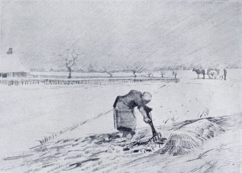 Gogh, Vincent Willem van: Winterlandschaft mit arbeitender Buerin