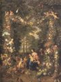 Bruegel d. ., Jan: Die Heilige Familie in einem Blumen- und Frchtekranz