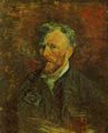 Gogh, Vincent Willem van: Selbstbildnis, mit Pfeife, an einem Tisch