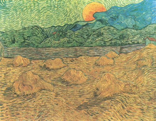 Gogh, Vincent Willem van: Abendlandschaft bei Mondaufgang