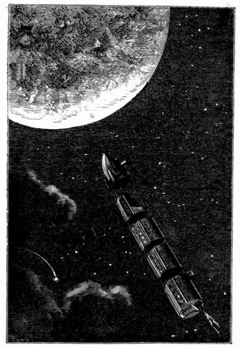 Projectil-Verkehr mit dem Mond. (S. 128.)