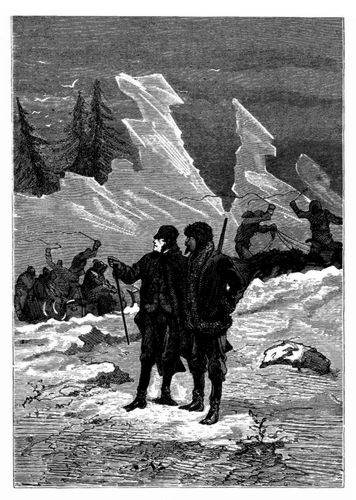 Lieutenant Hobson und Sergeant Long beobachten Vorzeichen eines Sturmes. (S. 63.)