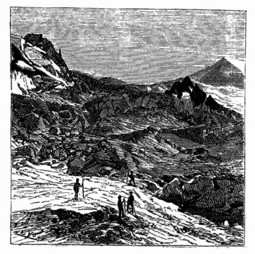 Pfad ber den Gletscher der Bossons. (S. 260.)
