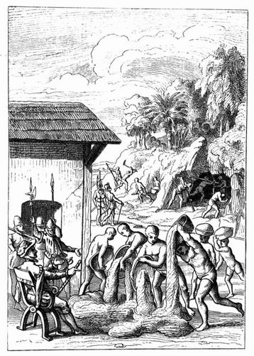 Goldminen von Cuba. (Facsimile. Alter Kupferstich.) (S. 206.)