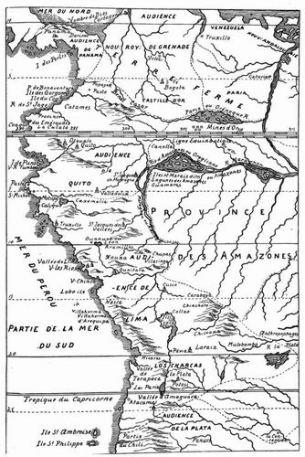Karte von Peru. (Facsimile. Alter Kupferstich.)