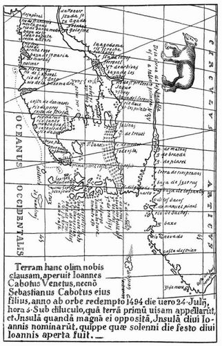 Karte der Entdeckungen der Cabot's (Vater und Sohn).