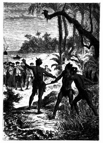 Drei Indianer strzten aus dem Walde hervor. (S. 165.)