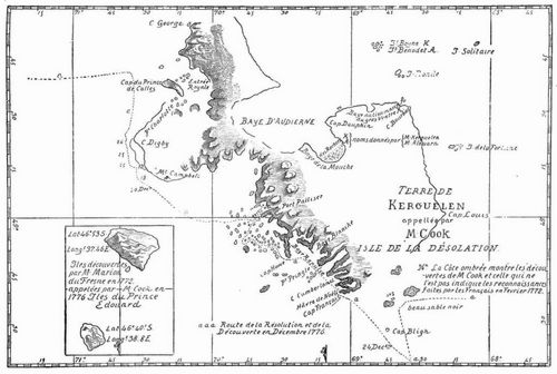 Karte der Verwstungs-Inseln. [Facsimile. Alter Kupferstich.]
