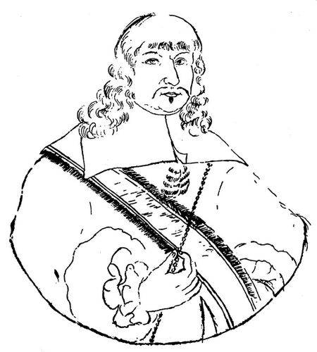 Daniel Czepko von Reigersfeld (Federzeichnung aus der Handschrift R. 3100 der Stadtbibliothek ...