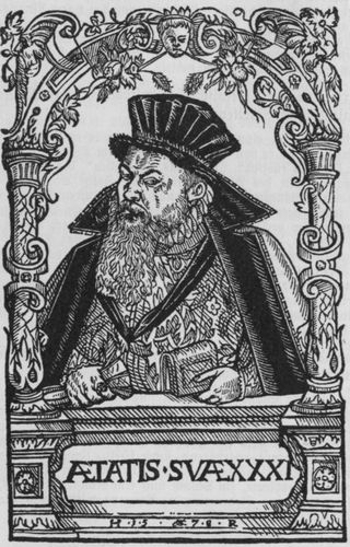 Nicodemus Frischlin (Holzschnitt von Hieronymus Resch aus dem Jahre 1578)