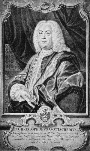 Johann Christoph Gottsched (Schwarzkunstblatt nach eine Gemlde von M. Wernerin)