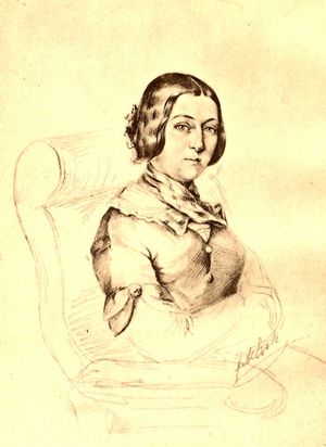 Ida Grfin Hahn-Hahn (Zeichnung von F. von Klock, um 1838)