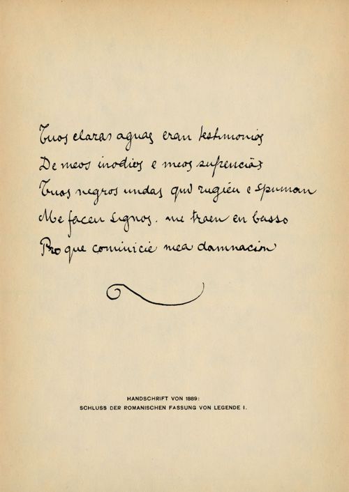 Handschrift von 1889: Schluss der romanischen Fassung von Legende I (GAW 1, S. 137)