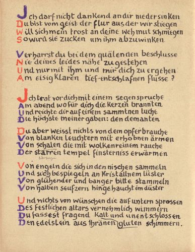 Stefan George: Das Jahr der Seele. Faksimile der Handschrift, S. 8.