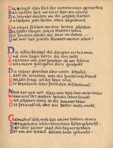 Stefan George: Das Jahr der Seele. Faksimile der Handschrift, S. 13.