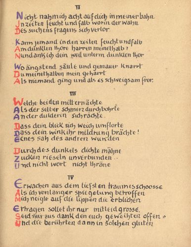 Stefan George: Das Jahr der Seele. Faksimile der Handschrift, S. 25.