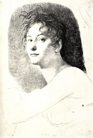 Friederike Helene Unger (Zeichnung von Johann Gottfried Schadow, schwarze Kreide mit Rtel, um 1802, bezeichnet la Unger, die Identitt mit Friederike Helene Unger ist zweifelhaft)