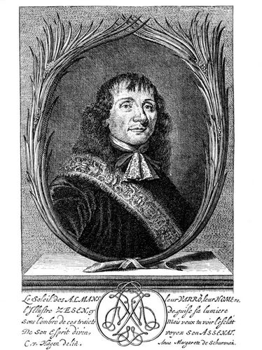 Philipp von Zesen (Kupferstich von Anna Margaretha von Schurmann, nach einer Zeichnung von C. von ...