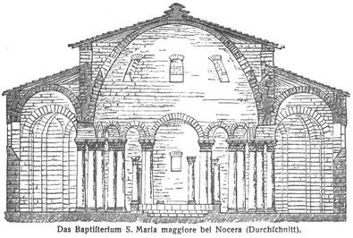 Das Bapzisterium S. Maria maggiore bei Nocera (Durchschnitt).
