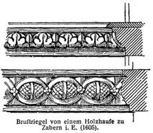 Brustriegel von einem Holzhause zu Zabern i. E. (1605).