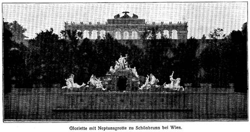 Gloriette mit Neptunsgrotte zu Schönbrunn bei Wien.