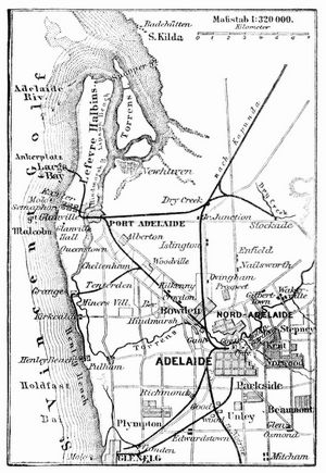 Lageplan von Adelaide.