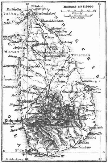 Karte von Ceylon.
