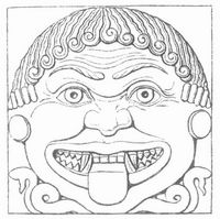 Fig. 1. ltere Gestalt des Medusenhaupts (Terrakotte aus Athen).