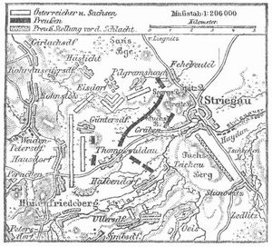 Krtchen zur Schlacht bei Hohenfriedeberg (4. Juni 1745).