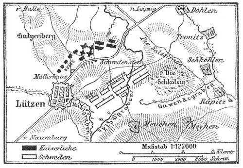 Krtchen zur Schlacht bei Ltzen (16. November 1632).