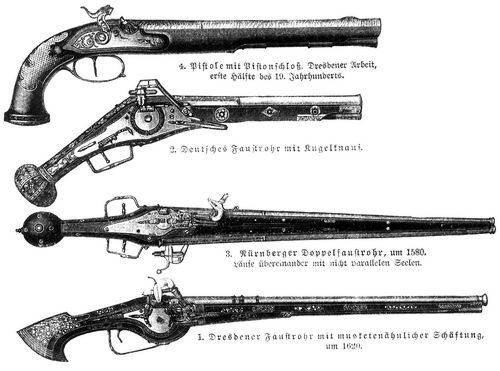 Fig. 1–4. Pistolen aus der Dresdener Gewehrgalerie.