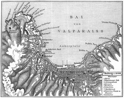 Lageplan von Valparaiso.